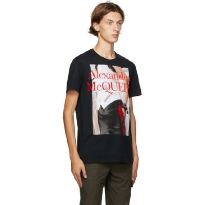 Shop Alexander Mcqueen Black Atelier Print T-shirt In 0901 Blkmix