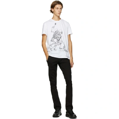 Shop Alexander Mcqueen White Lovers Skeleton Print T-shirt In 0900 Whtmix