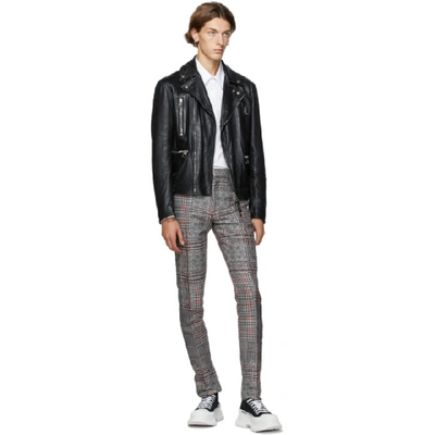 Shop Alexander Mcqueen Black & White Prince Of Wales Jacquard Trousers In 1052 Blkrdw