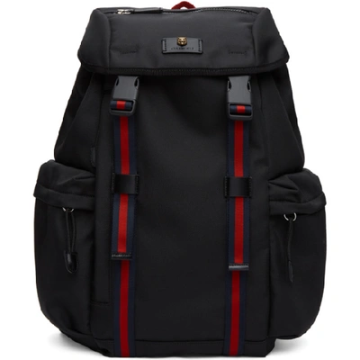 Shop Gucci Black Medium Techno Canvas Backpack