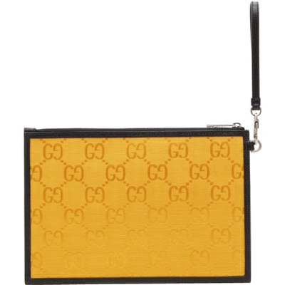 Shop Gucci Yellow Off The Grid Pouch In 7673 Cropbk