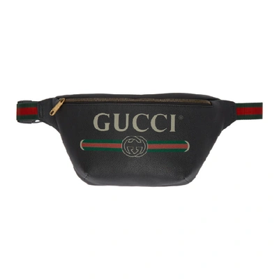 Shop Gucci Black Medium Logo Belt Bag In 8164 Black