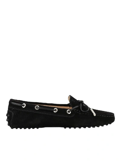 Shop Tod's Gommino Suede Driver Loafers In Black