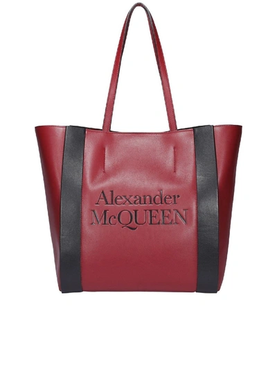 Shop Alexander Mcqueen Signature Tote Bag In Red And Black