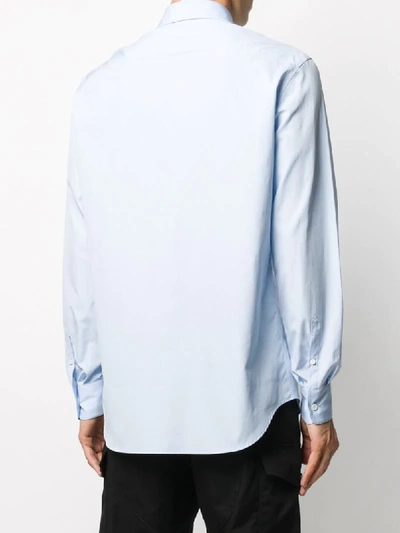 Shop Loewe Embroidered Oxford Shirt In Blue