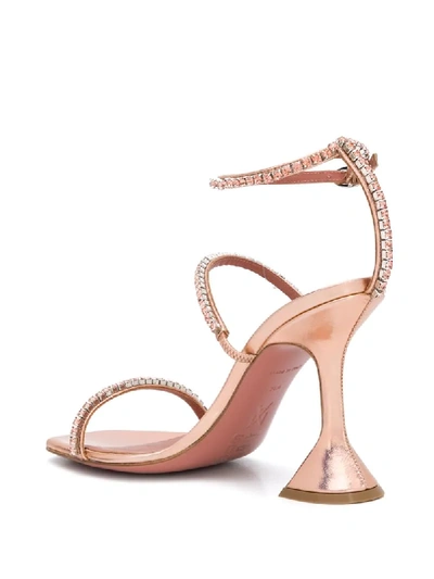 Shop Amina Muaddi Gilda Strappy Sandals In Pink