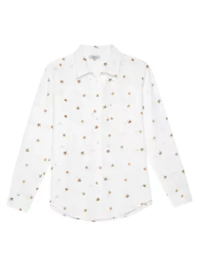 Shop Rails Kate Star Silk Blouse In Ivory Animal Stars