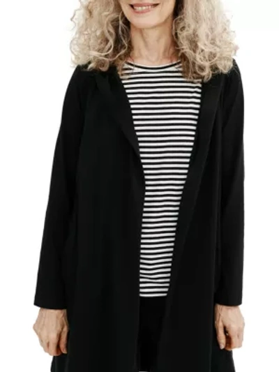Shop Eileen Fisher Hooded Wrap Jacket In Black