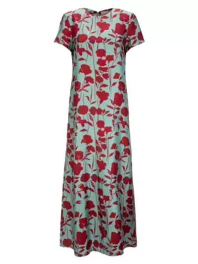 Shop La Doublej Edition 22 Floral Twill Silk Swing Dress In Devon