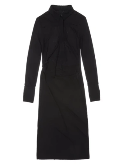 Shop Helmut Lang Polo Midi Dress In Black