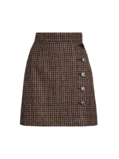 Shop Dolce & Gabbana Check Mini Skirt In Check Tartan