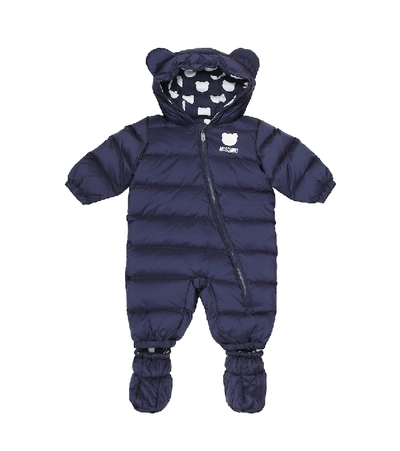 Moschino Babies Nylon Down Snowsuit In Blue ModeSens