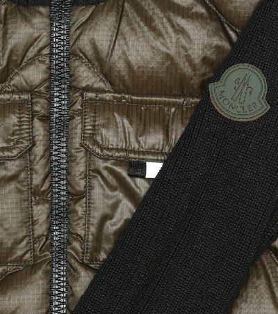 Shop Moncler Down And Wool-blend Jacket In Green