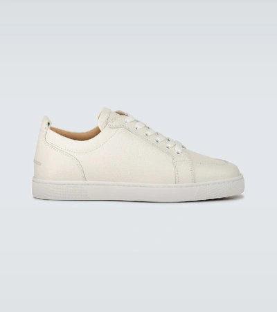 Shop Christian Louboutin Rantulow Leather Sneakers In White
