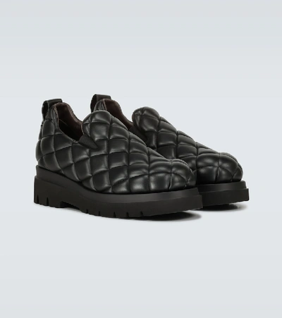 Shop Bottega Veneta Quilted Leather Shoes In Black