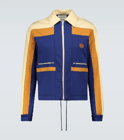 Shop Gucci Technical Jersey Zipped-up Jacket In Multicoloured