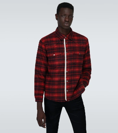 Shop Saint Laurent Western Layered Overshirt In Red