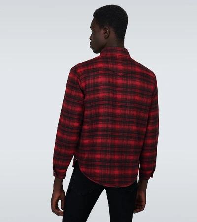 Shop Saint Laurent Western Layered Overshirt In Red