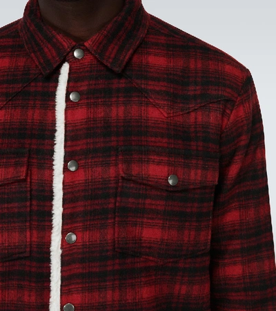 Shop Saint Laurent Western Layered Overshirt In Red