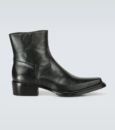 Shop Acne Studios Bruno Leather Cowboy Boots In Black