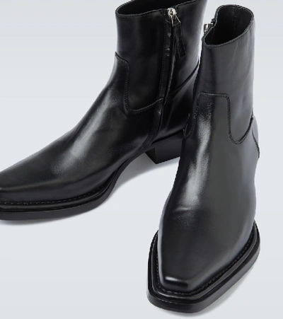 Shop Acne Studios Bruno Leather Cowboy Boots In Black