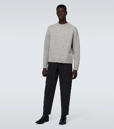 Shop Acne Studios Kael Wool-blend Crewneck Sweater In Grey