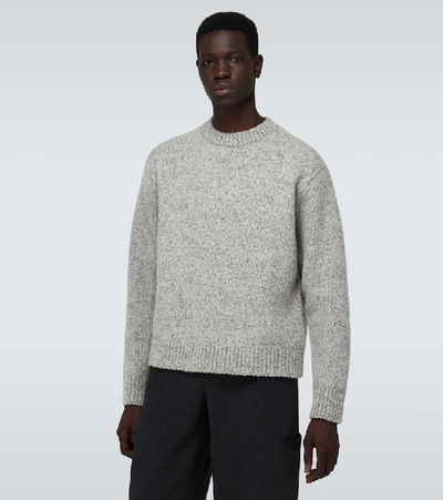 Shop Acne Studios Kael Wool-blend Crewneck Sweater In Grey