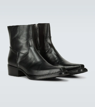 Shop Acne Studios Bruno Leather Cowboy Boots In Black