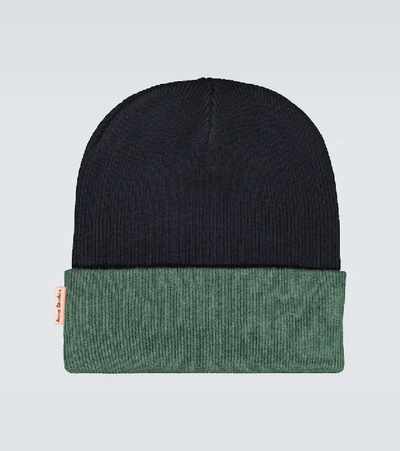 Shop Acne Studios Kaam Reversible Wool Beanie In Blue