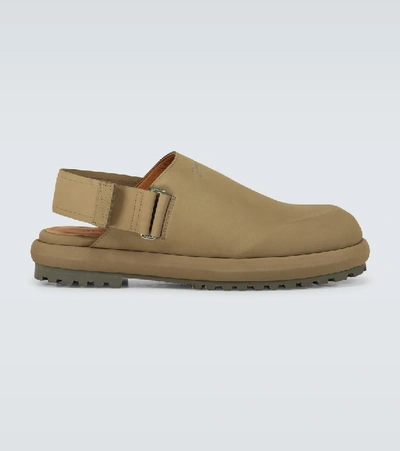 Shop Jacquemus Les Mules Nubuck Slippers In Green