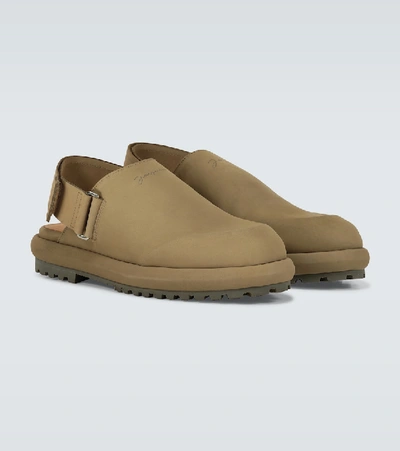 Shop Jacquemus Les Mules Nubuck Slippers In Green