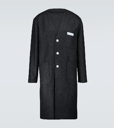 Shop Raf Simons Classic Labo Coat In Grey