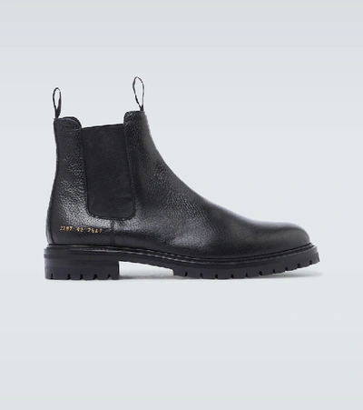 Shop Common Projects Winter Chelsea Bumpy Boots In Black