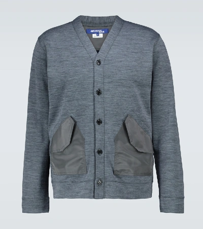 Shop Junya Watanabe Cotton-blend Cardigan In Grey