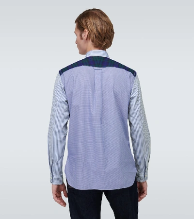 Shop Junya Watanabe Striped Patchwork Shirt In Blue