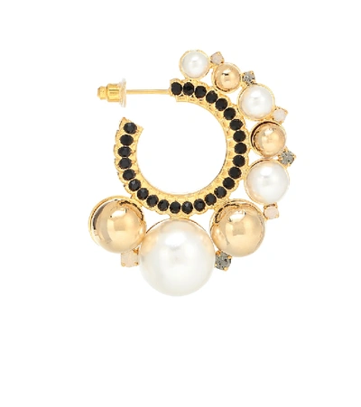 Shop Erdem Embellished Hoop Earrings In Gold