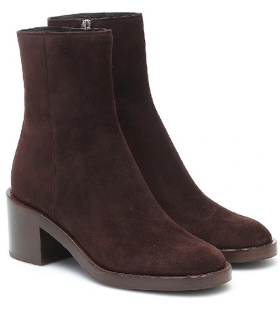 Shop Gianvito Rossi Margaux Suede Ankle Boots In Brown