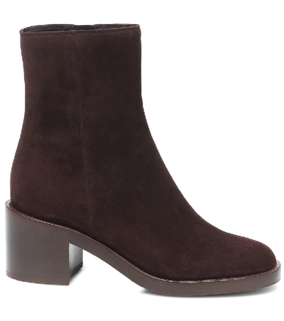 Shop Gianvito Rossi Margaux Suede Ankle Boots In Brown