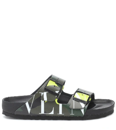 Shop Valentino X Birkenstock Arizona Leather Sandals In Green