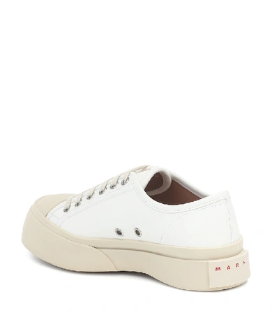 Shop Marni Pablo Leather Sneakers In White