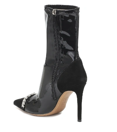 Shop Alexandre Vauthier Ane Embellished Leather Ankle Boots In Black