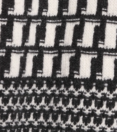Shop Stella Mccartney Intarsia Virgin Wool Cardigan In Black