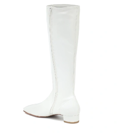 Shop By Far Edie Leather Knee-high Boots In White