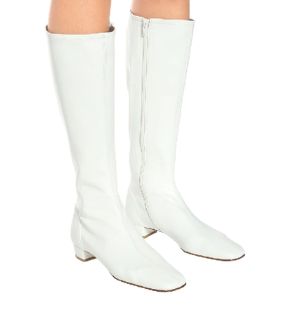 Shop By Far Edie Leather Knee-high Boots In White