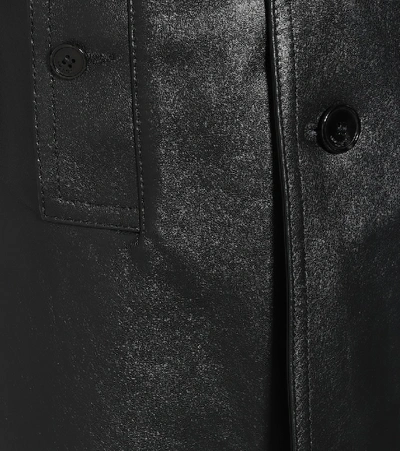 Shop Saint Laurent Shearling-trimmed Leather Trench Coat In Black