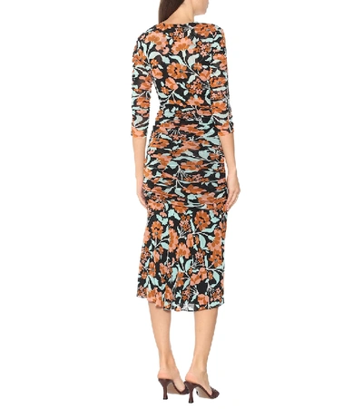 Shop Diane Von Furstenberg Briella Floral Mesh Midi Dress In Orange