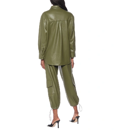 Shop The Frankie Shop Yoyo Faux Leather Shirt In Green