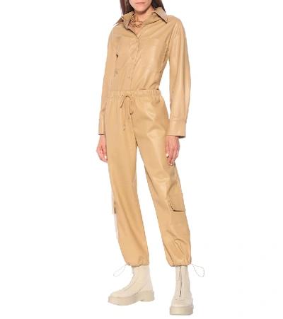 Shop The Frankie Shop Yoyo Faux Leather Cargo Pants In Yellow