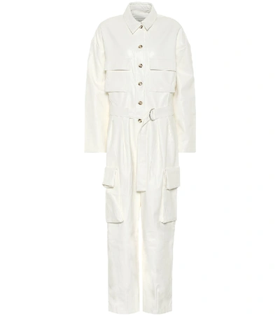 Shop The Frankie Shop Linda Faux Leather Jumpsuit In White