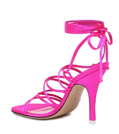Shop Attico Fiona Satin Sandals In Pink